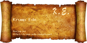 Krump Ede névjegykártya